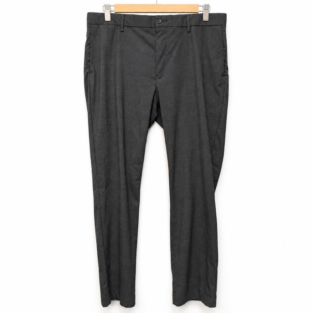 Polo Ralph Lauren Mens 36x32 Grey Glen Plaid Stretch Straight Fit Dress Pants